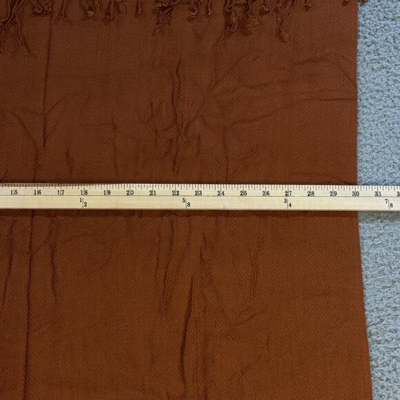 Womens Brown Lightweight Tassel Shawl Scarf Semi Sheer Knit 29x70 - Picture 4 of 6
